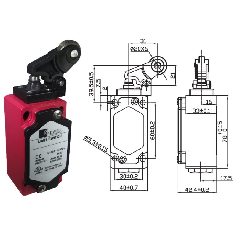Ограничительный переключатель Radwell RAD6172-SL-C